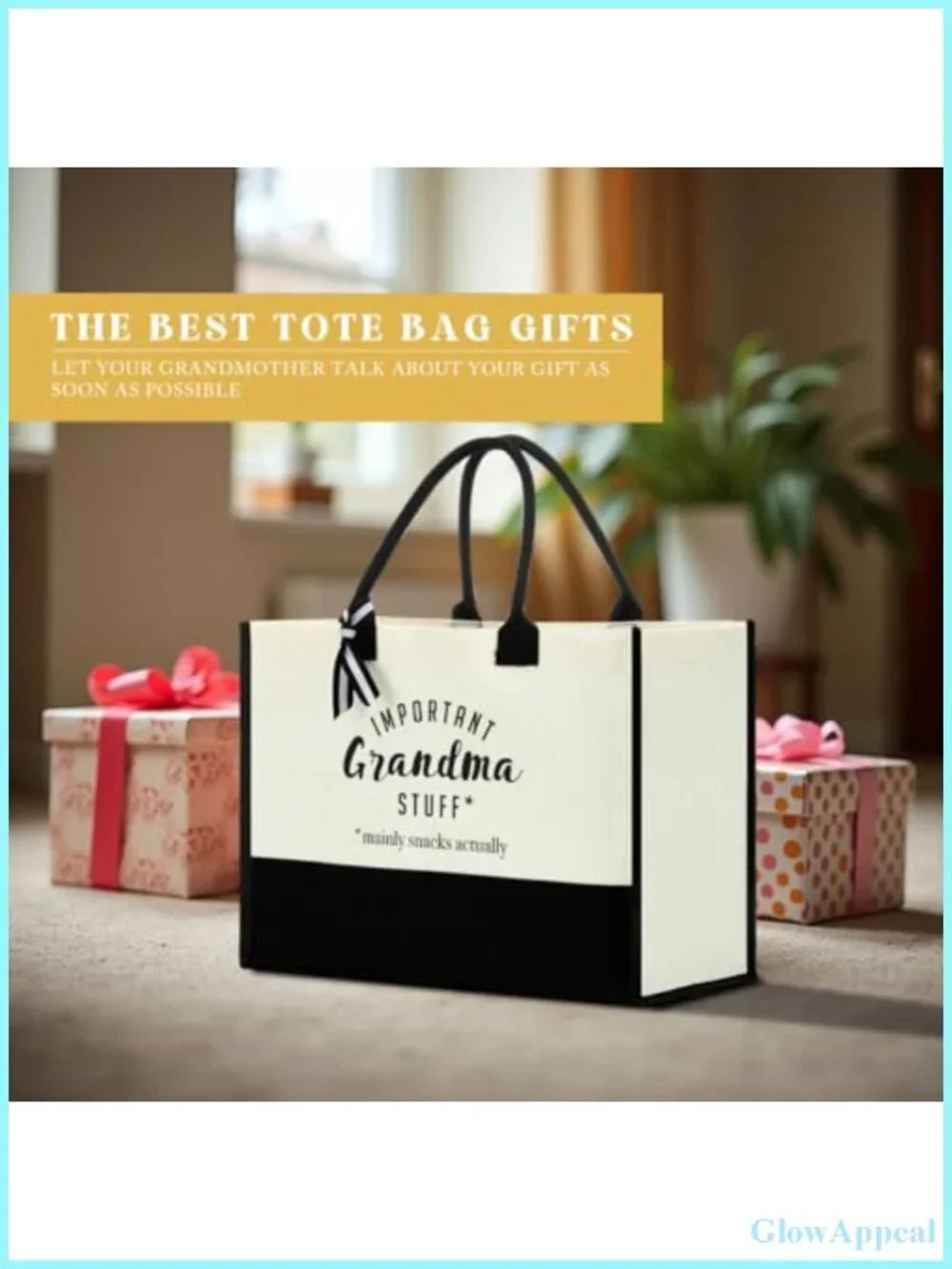 Heavy Duty Cotton Canvas Tote Bag for Women - Large Reusable Shoulder Bag for
